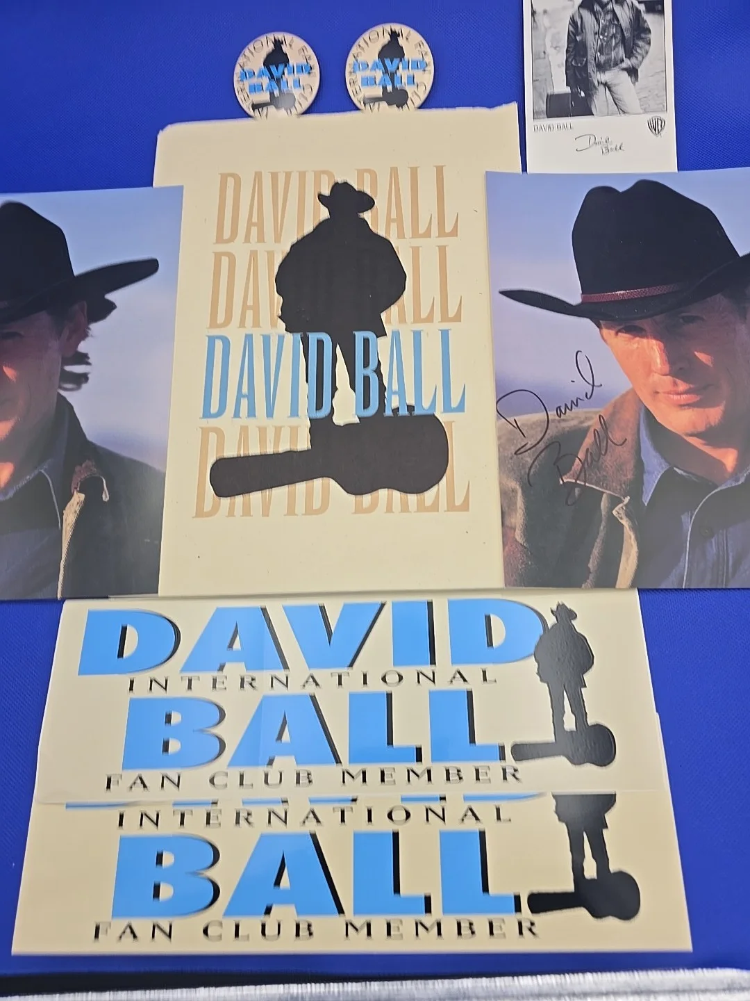 David Ball Fan Club Memorabilia Lot: 8x10 Photos Autograph Buttons Stickers, image 2