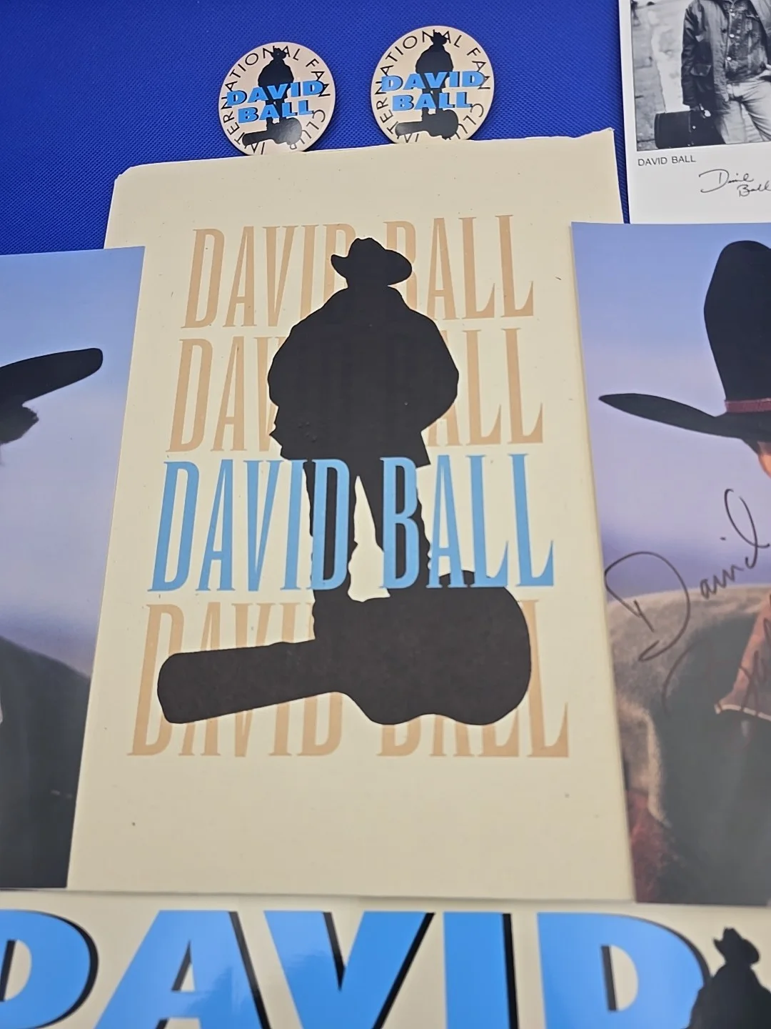 David Ball Fan Club Memorabilia Lot: 8x10 Photos Autograph Buttons Stickers, image 3