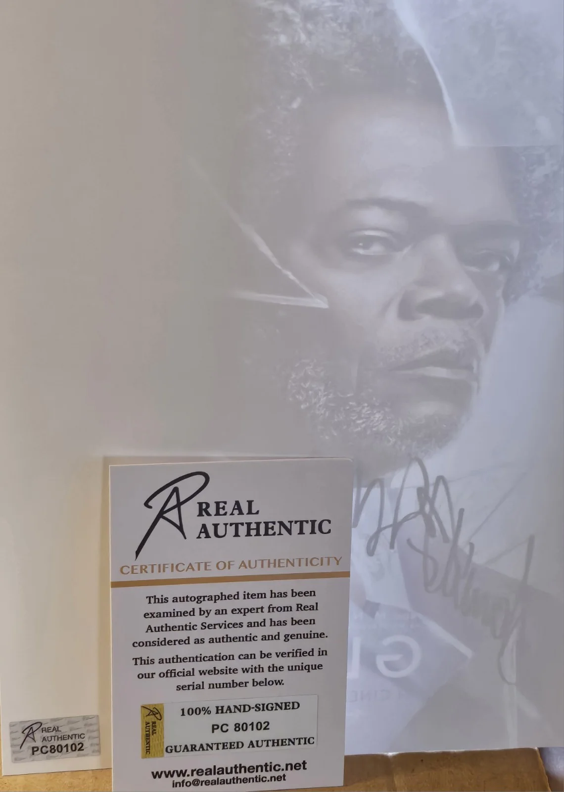 SAMUEL L JACKSON ORIGINAL AUTOGRAPH PROMO MOVIE 'GLASS '9X12INCHES W/ COA PHOTO, изображение 2