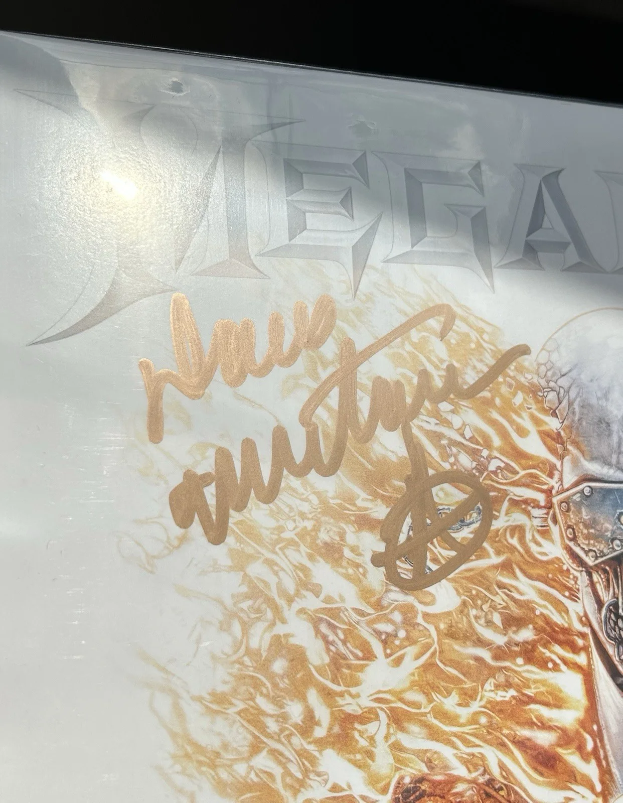 Megadeth Signed Autographed Gold Splatter 2xLP Vinyl 33/49 JSA COA Dave Mustaine, image 2