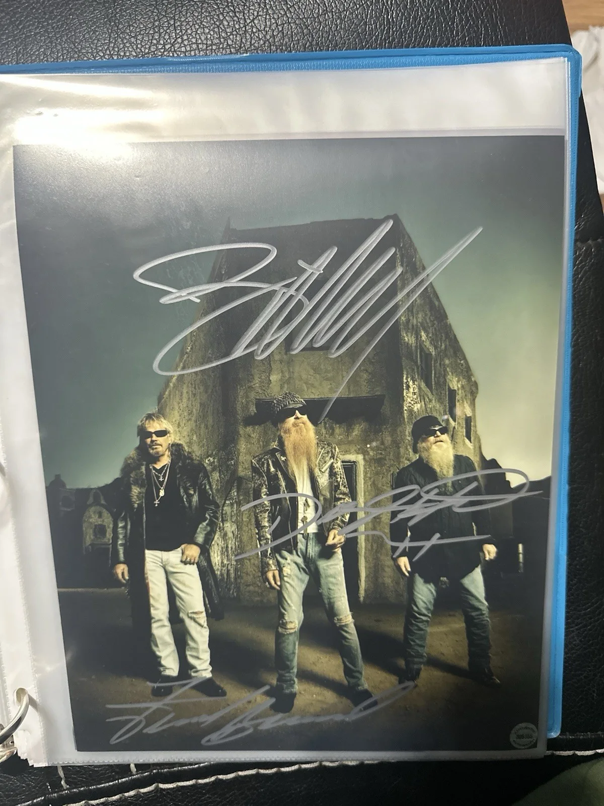 Billy Gibbans, Frank Beard, and Dusty Hill ZZ Top autographed 8x10 photo w/ COA, image 5