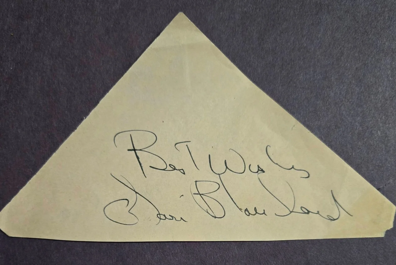 Mari Blanchard — Mari Blanchard SIGNED Pink Cut Stationery 'B' Movie Femme Fatale TV Film d. 1970, изображение 4