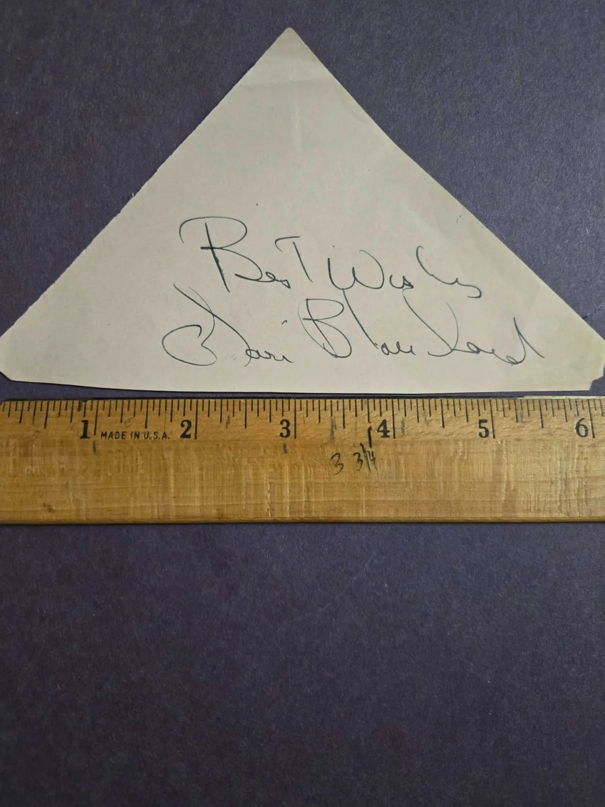 Mari Blanchard — Mari Blanchard SIGNED Pink Cut Stationery 'B' Movie Femme Fatale TV Film d. 1970, изображение 5