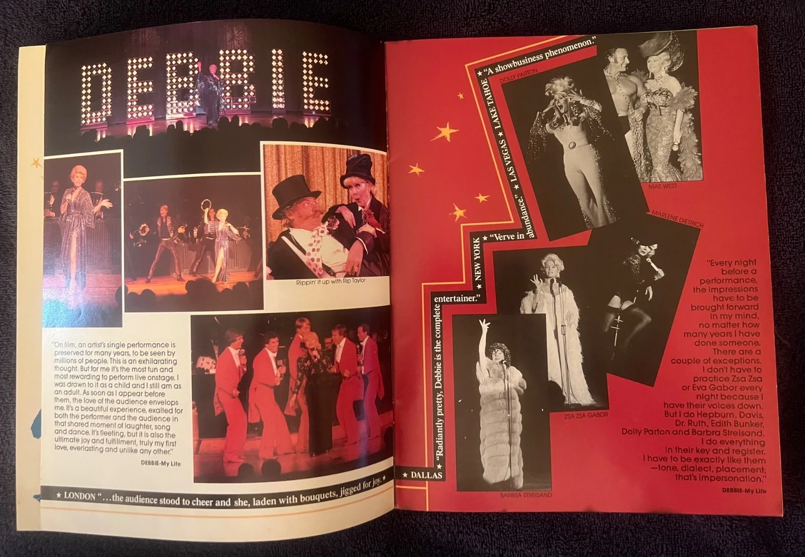 Debby Reynolds — DEBBIE REYNOLDS SOUVENIR PROGRAM Biography Book Signed autograph 70’s, image 4