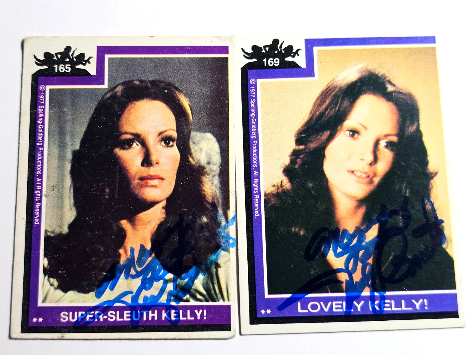 Jaclyn Smith — ( 2 ) Jaclyn Smith 1977 Charlies Angels (Kelly) Autographed Cards #165 & #169, image 2