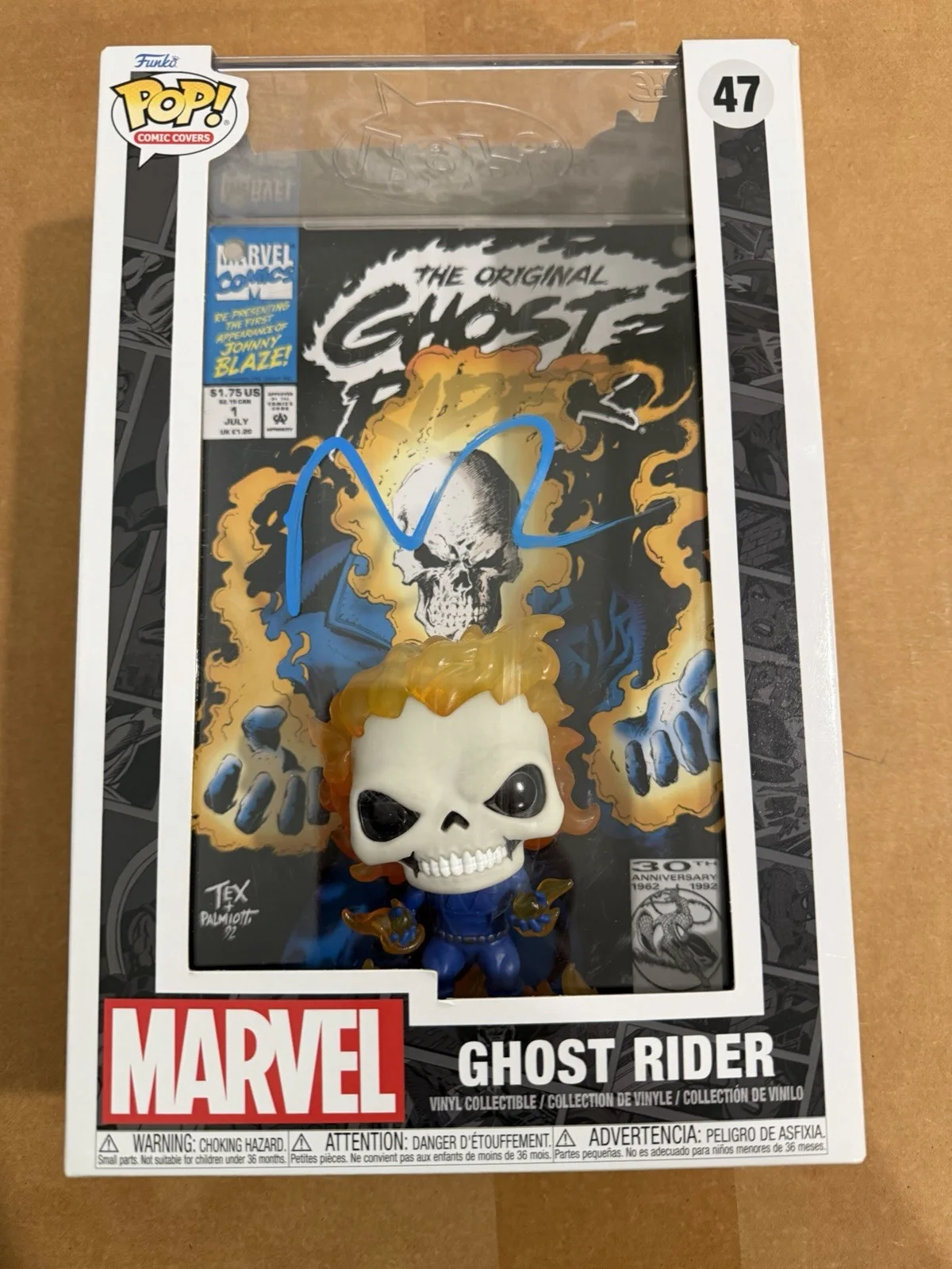 Nicolas Cage Signed Ghost Rider Funko Deluxe 47 Spider-Man Autograph Exact Proof, изображение 2