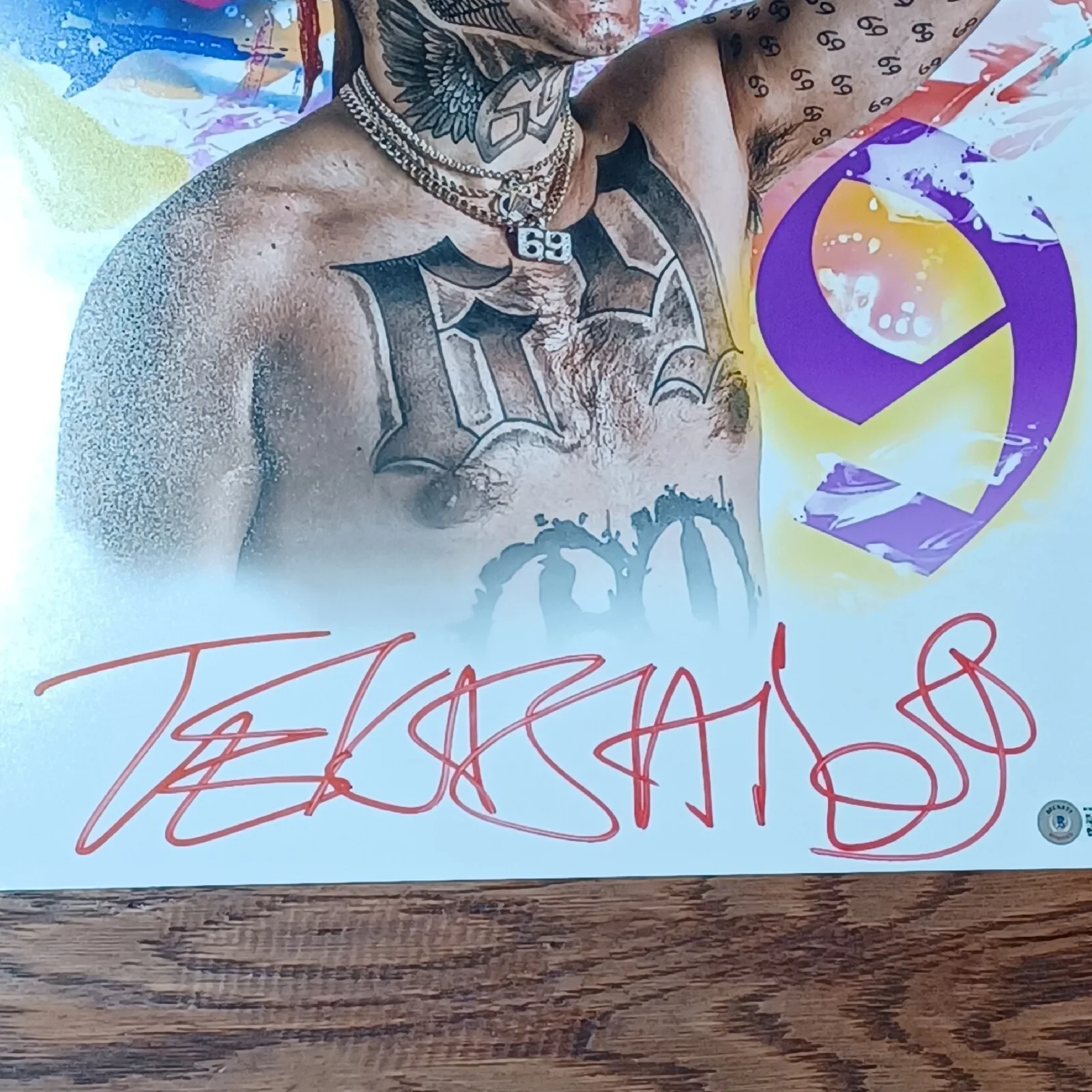 TEKASHI 6ix9ine TATTLE TALES SIGNED 16x20in PHOTO #1. Beckett. Pre-owned, изображение 4
