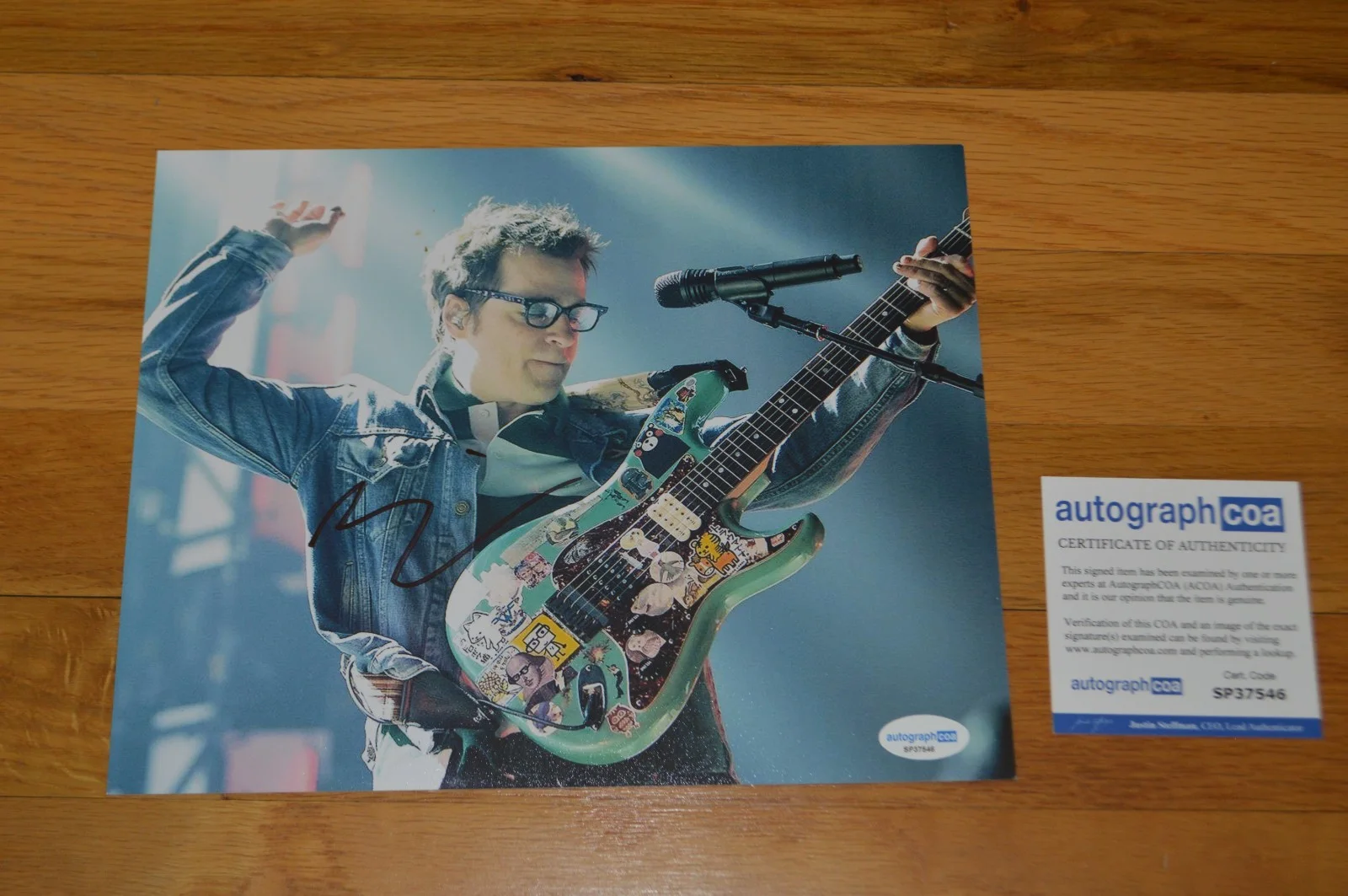Weezer ~ Rivers Cuomo Autographed 8x10 Color Photo with AUTOGRAPH COA, image 2
