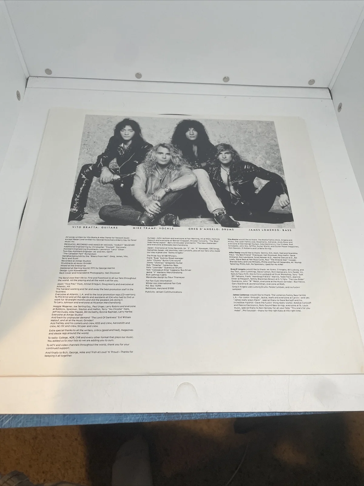 White Lion Big Game Vinyl Album Original 1989 A1-81969 Mike Tramp Signed, image 4