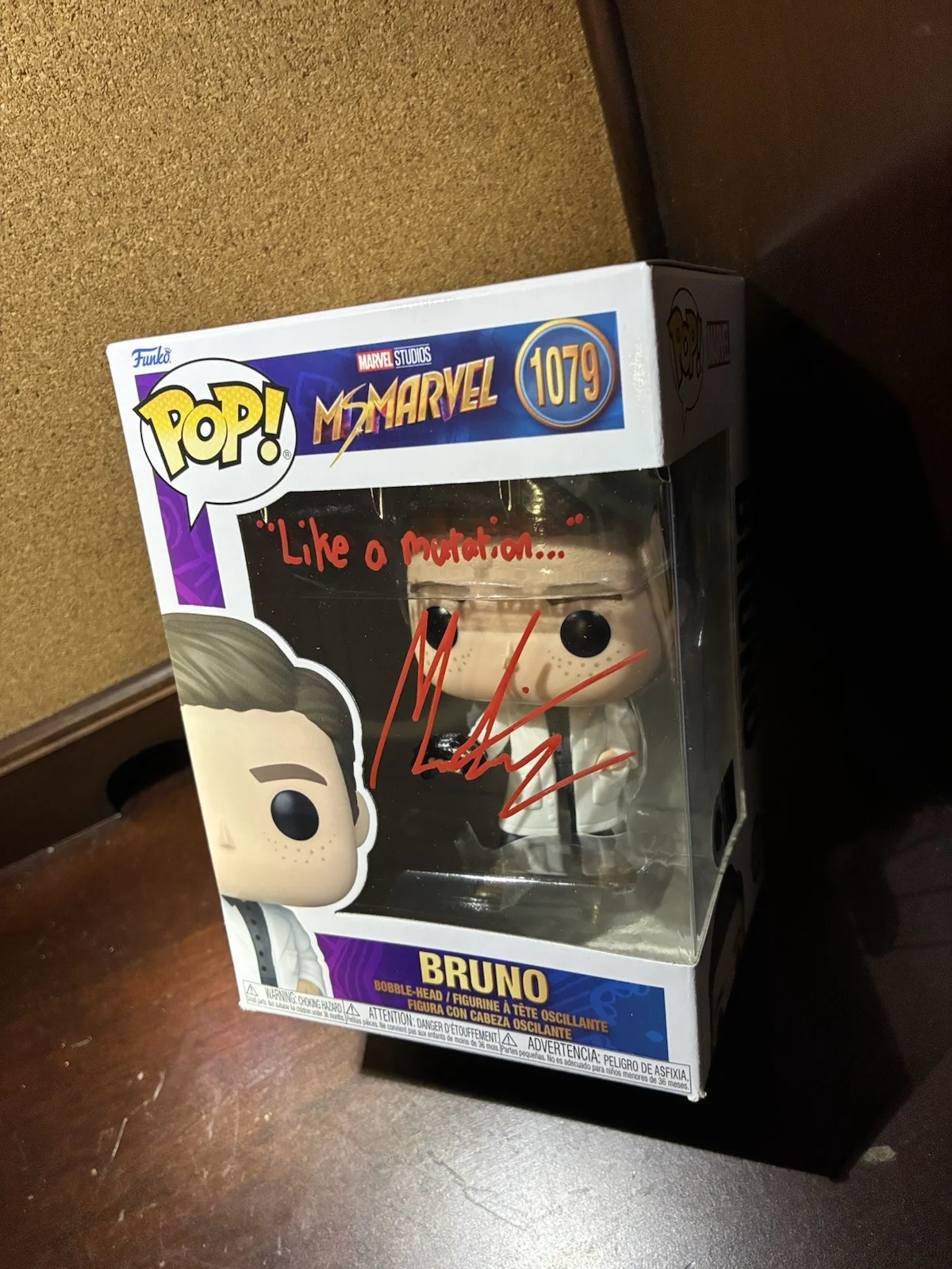 Matt Lintz — Matt Lintz Signed Ms. Marvel “Bruno” Funko Pop With Quote #1079 SWAU, изображение 2
