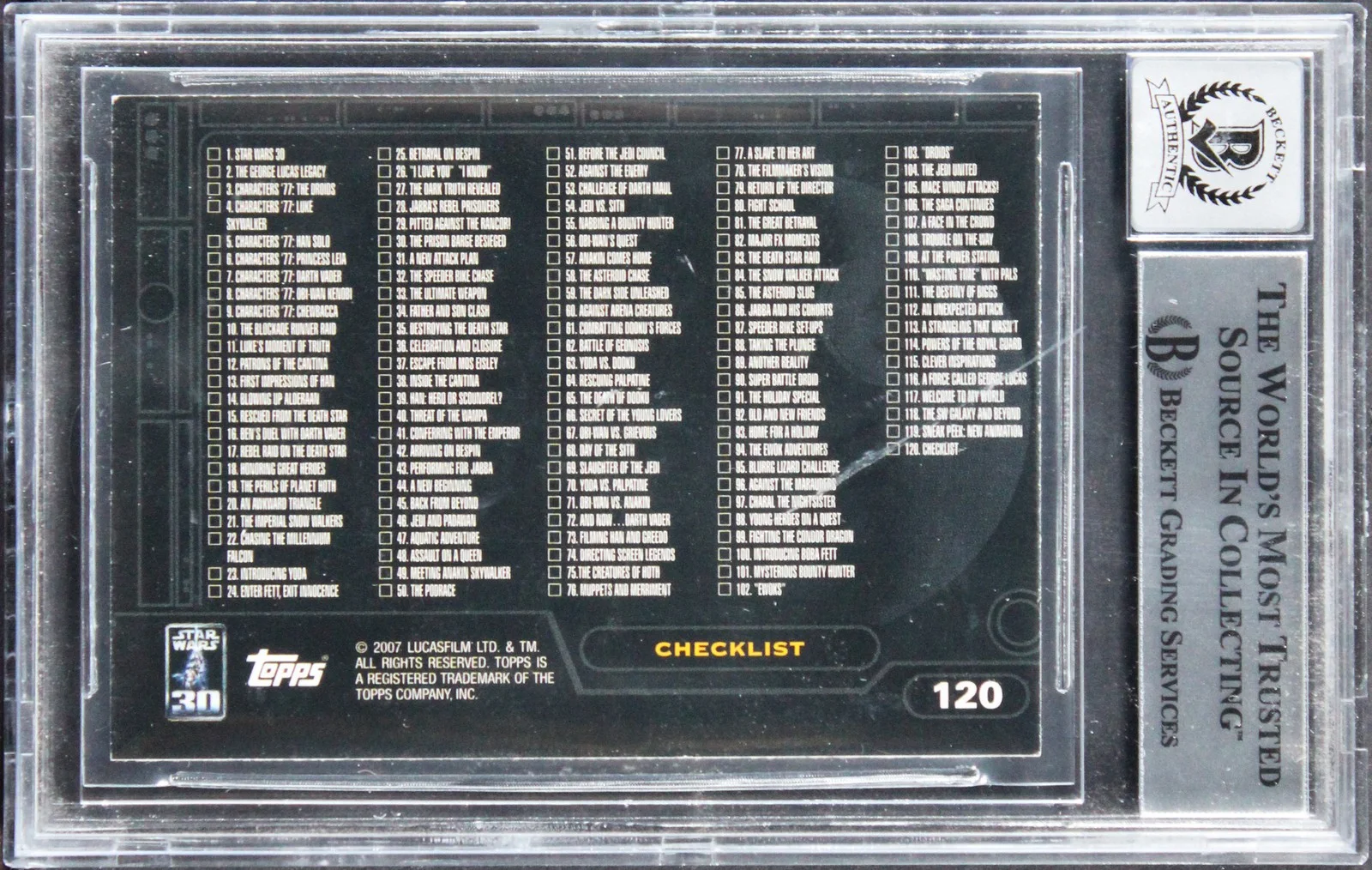 Patricia Rose Duignan, Miki Herman, Byron Werner, Dave Scott, Cal — (7) Duignan +6 Signed 2007 Star Wars 30th Anniv #120 Card Auto 10! BAS Slabbed, изображение 2