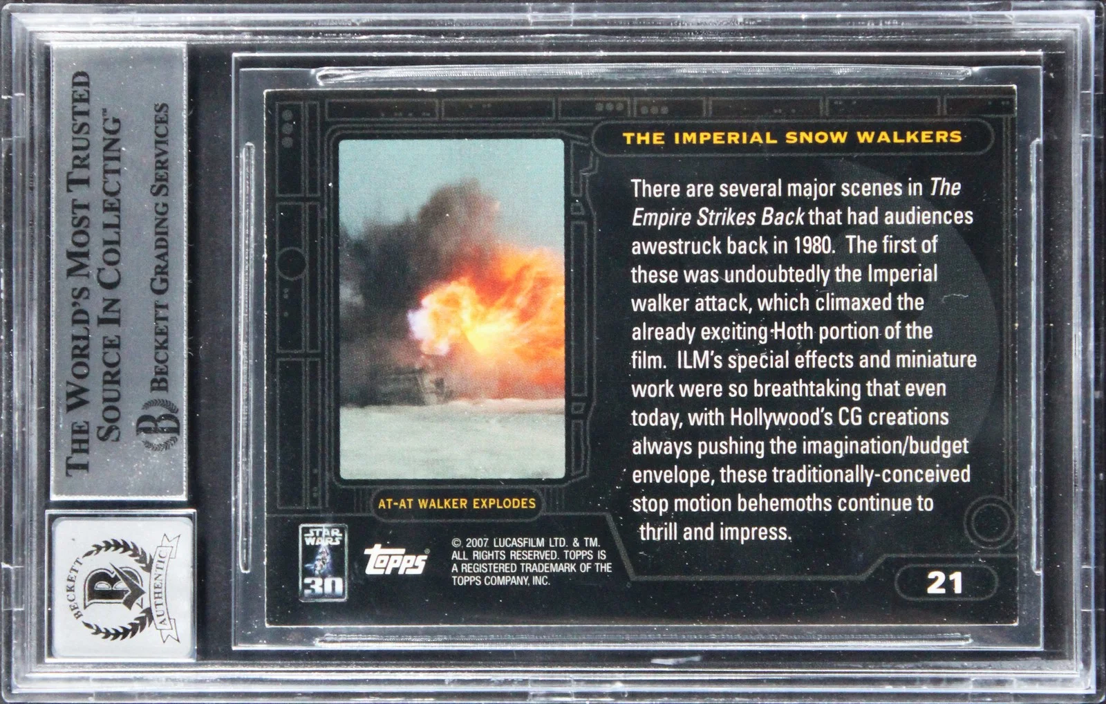 Peter Kuran, Don Dow, Tom St. Amand — (3) Kuran +2 Signed 2007 Star Wars 2007 30th Anniv #21 Card Auto 10! BAS Slabbed, изображение 2