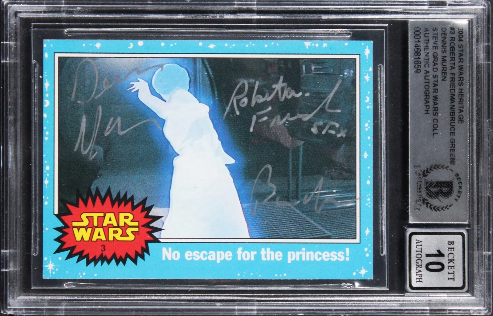 Roberta Friedman, Bruce Green & Dennis Muren — (3) Friedman +2 "SFX" Signed 2004 Star Wars Herit #3 Card Auto 10! BAS Slabbed