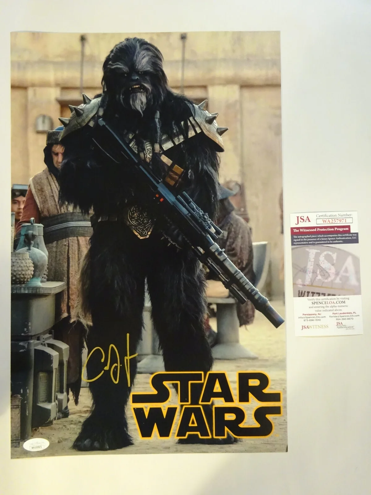 Carey Jones — Signed Carey Jones Autographed Krrsantan Star Wars 11"x17" Photo JSA COA