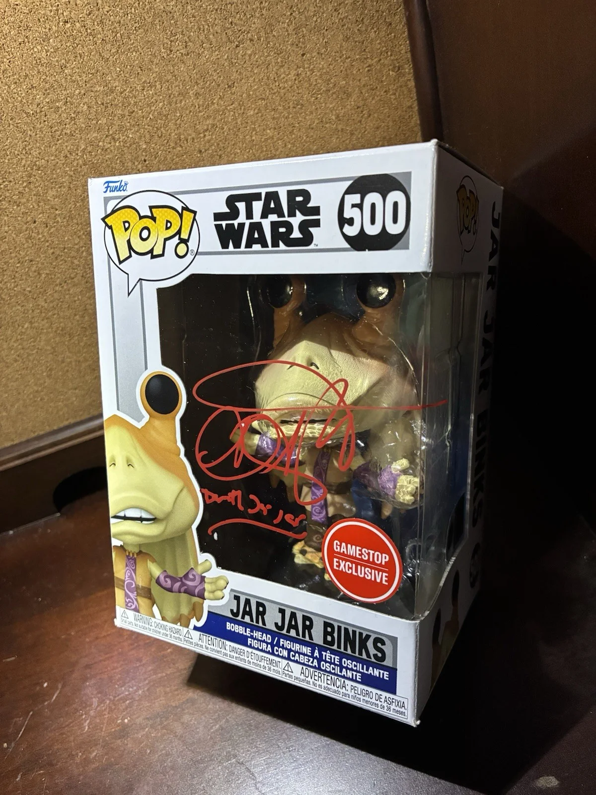 AHMED BEST — Ahmed Best Signed Star Wars Funko Pop! Jar Jar Binks #500 Autograph SWAU, изображение 2
