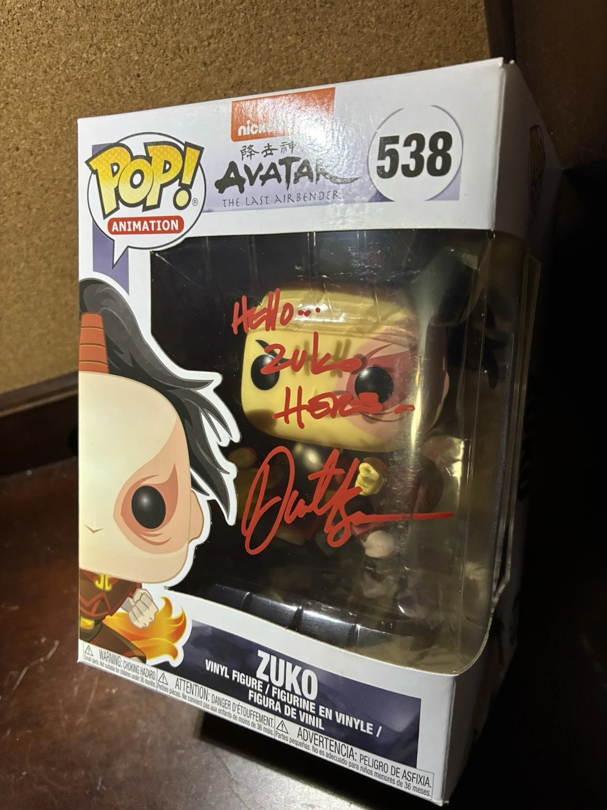 DANTE BASCO — DANTE BASCO HAND SIGNED AUTOGRAPH Inscription ZUKO AVATAR FUNKO POP SWAU, image 2
