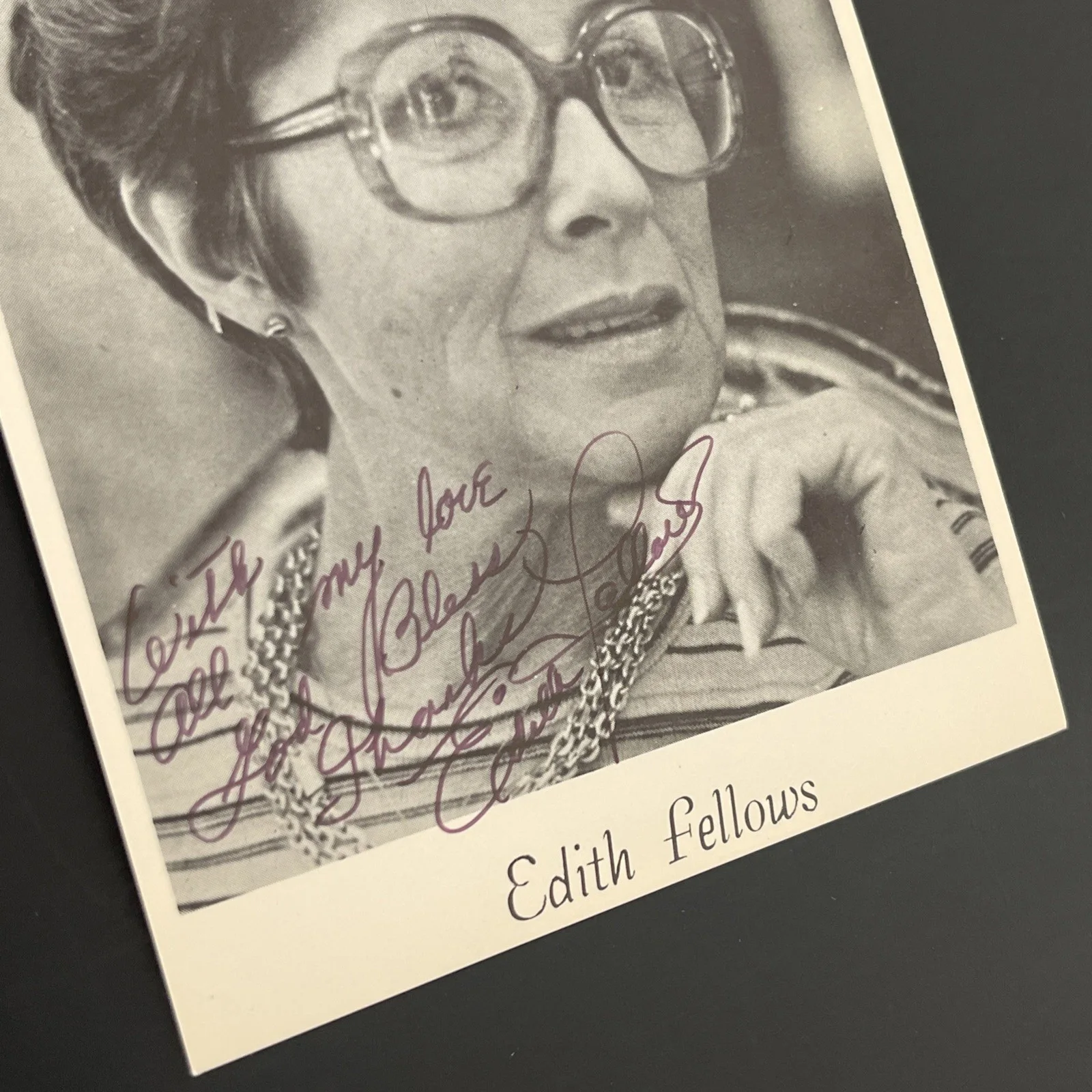 EDITH FELLOWS Child Star Three Stooges: Hand Signed Celebrity CompCard 4x6” /KSK, image 4