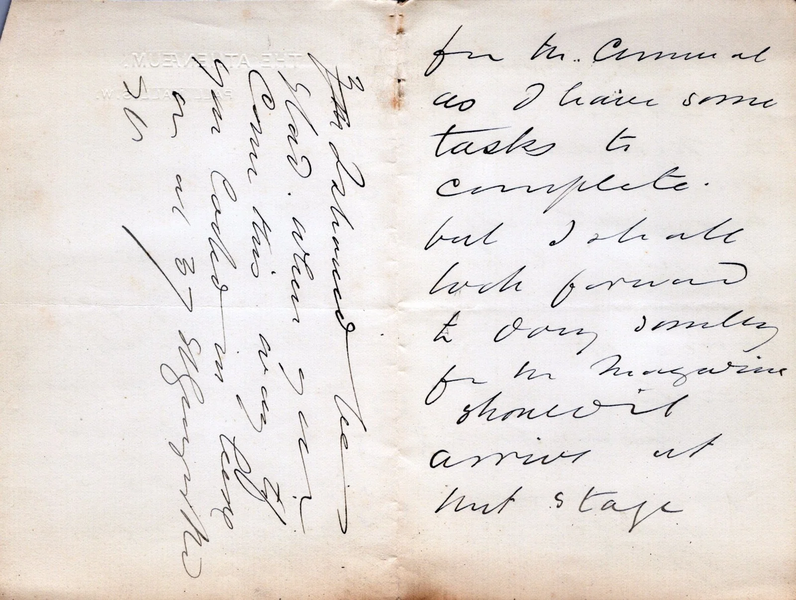 Percy Hetherington Fitzgerald Autographed LETTER Vintage Signed Collectible -, image 2