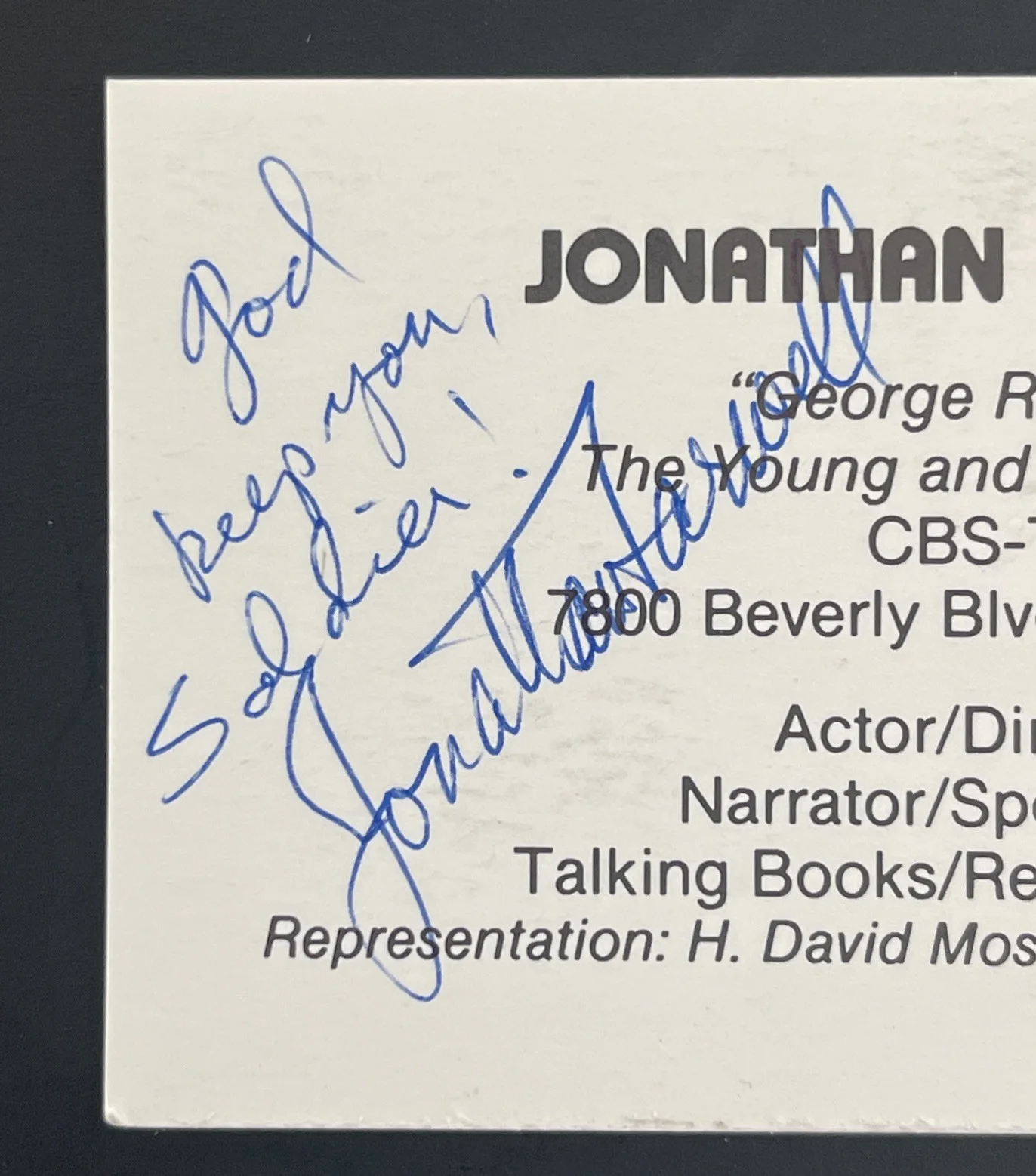 JONATHAN FARWELL Young & The Restless: Signed Celebrity Photo Card 2 x 3.5”/ KSK, image 5