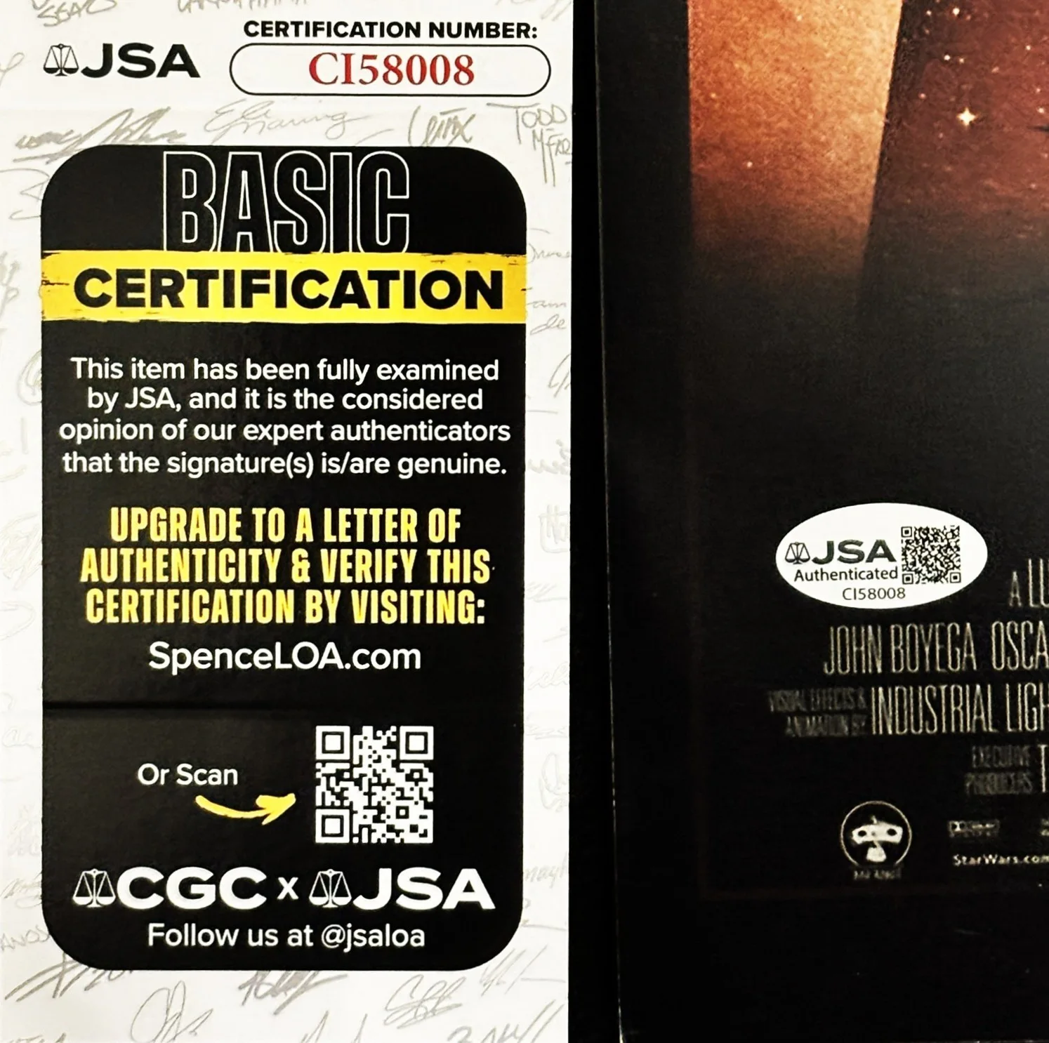 Rian Johnson — Rian Johnson Signed STAR WARS: The Last Jedi 11x17 inch Photo Director CGC x JSA, изображение 3