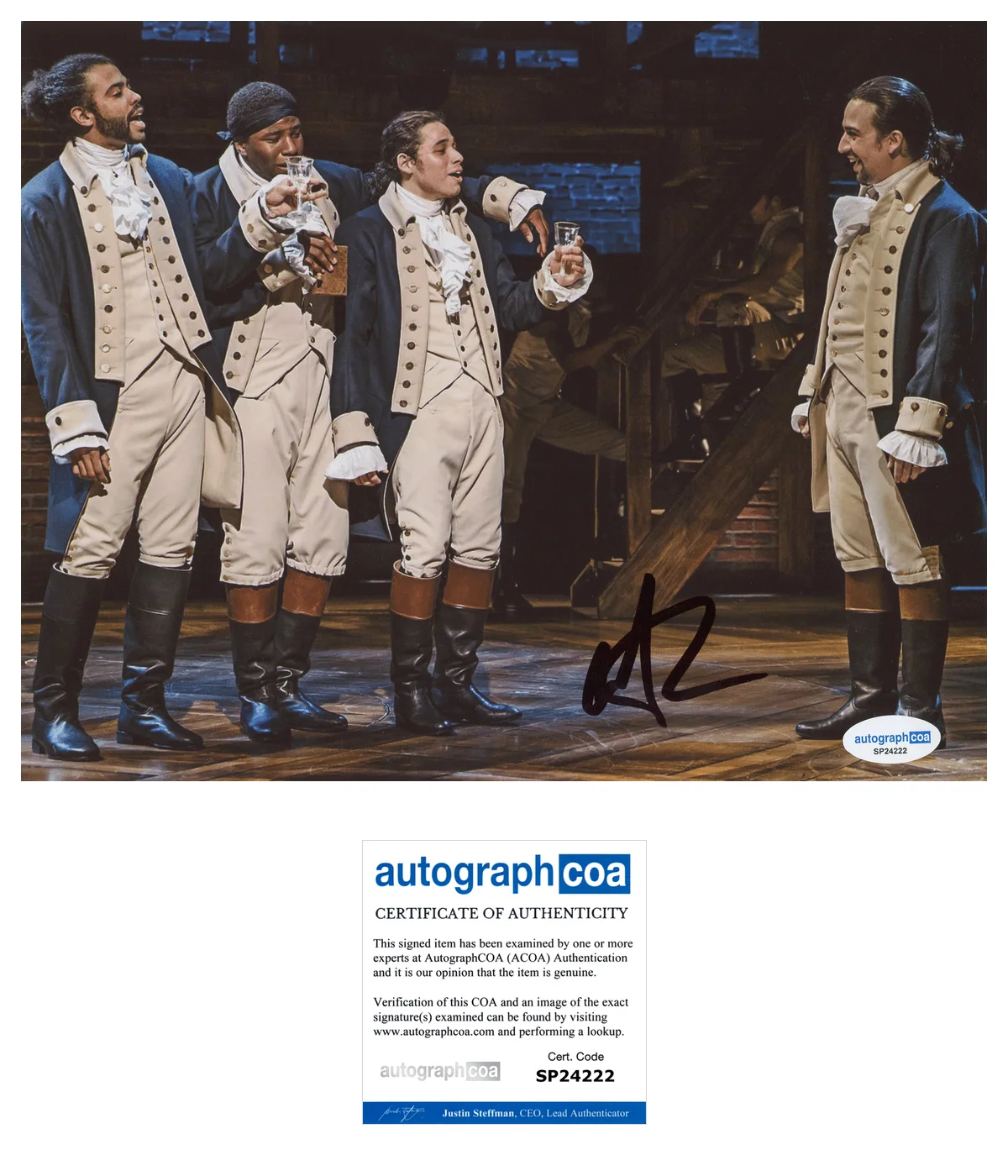 Anthony Ramos — Anthony Ramos Signed Autographed HAMILTON 'John Laurens' 8x10 Photo ACOA D