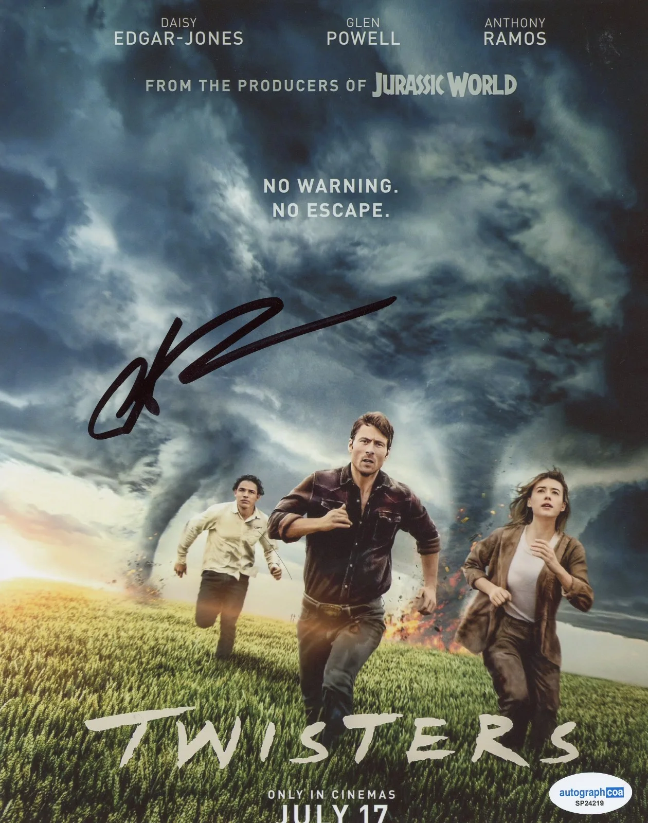 Anthony Ramos — Anthony Ramos Signed Autographed TWISTERS 8x10 Photo ACOA E Transformers, изображение 2