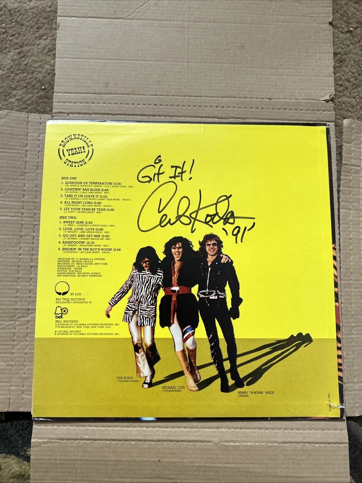 Brownsville Station Cub Koda Autographed Signed Yeah! LP, изображение 2