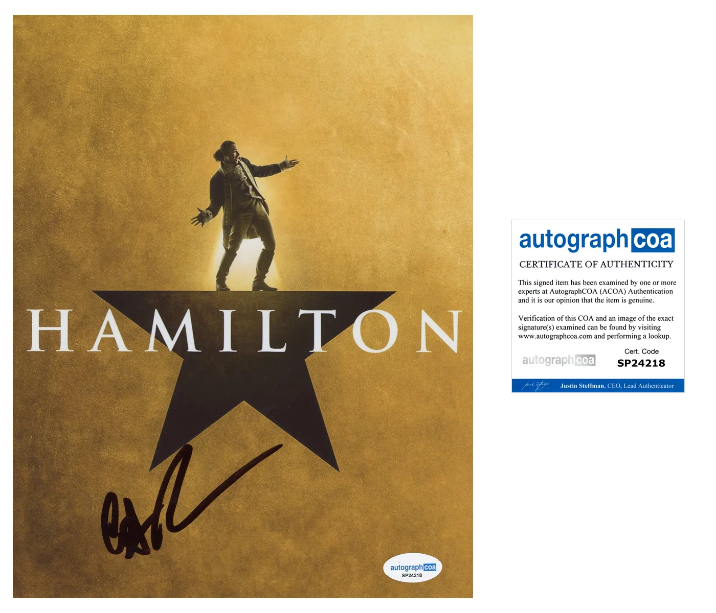Anthony Ramos — Anthony Ramos Signed Autographed HAMILTON 'John Laurens' 8x10 Photo ACOA B, изображение 2