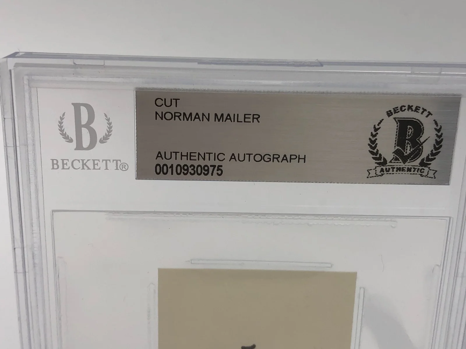 NORMAN MAILER — NORMAN MAILER BECKETT AUTO Signed Authentic Card Author THE NAKED AND THE DEAD, изображение 2