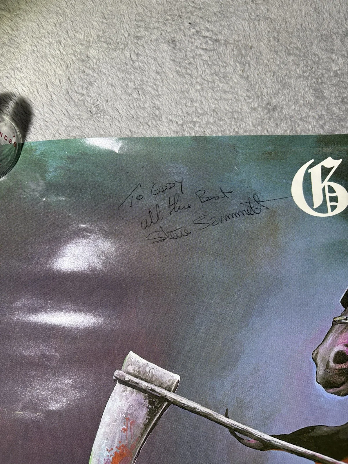 Grim Reaper British Metal Band Autographed Poster 22” X 22”, Read Description, image 3