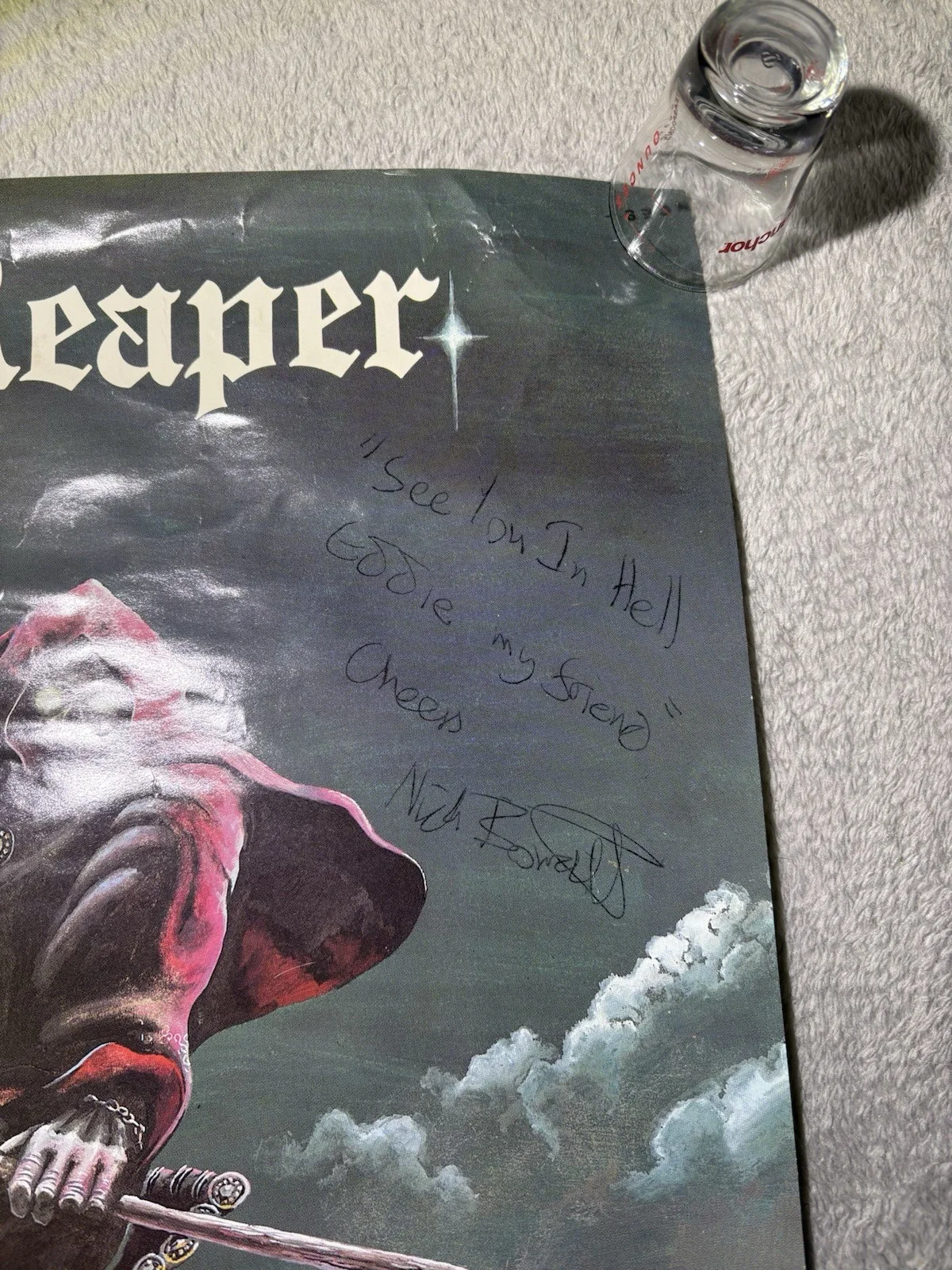 Grim Reaper British Metal Band Autographed Poster 22” X 22”, Read Description, image 4