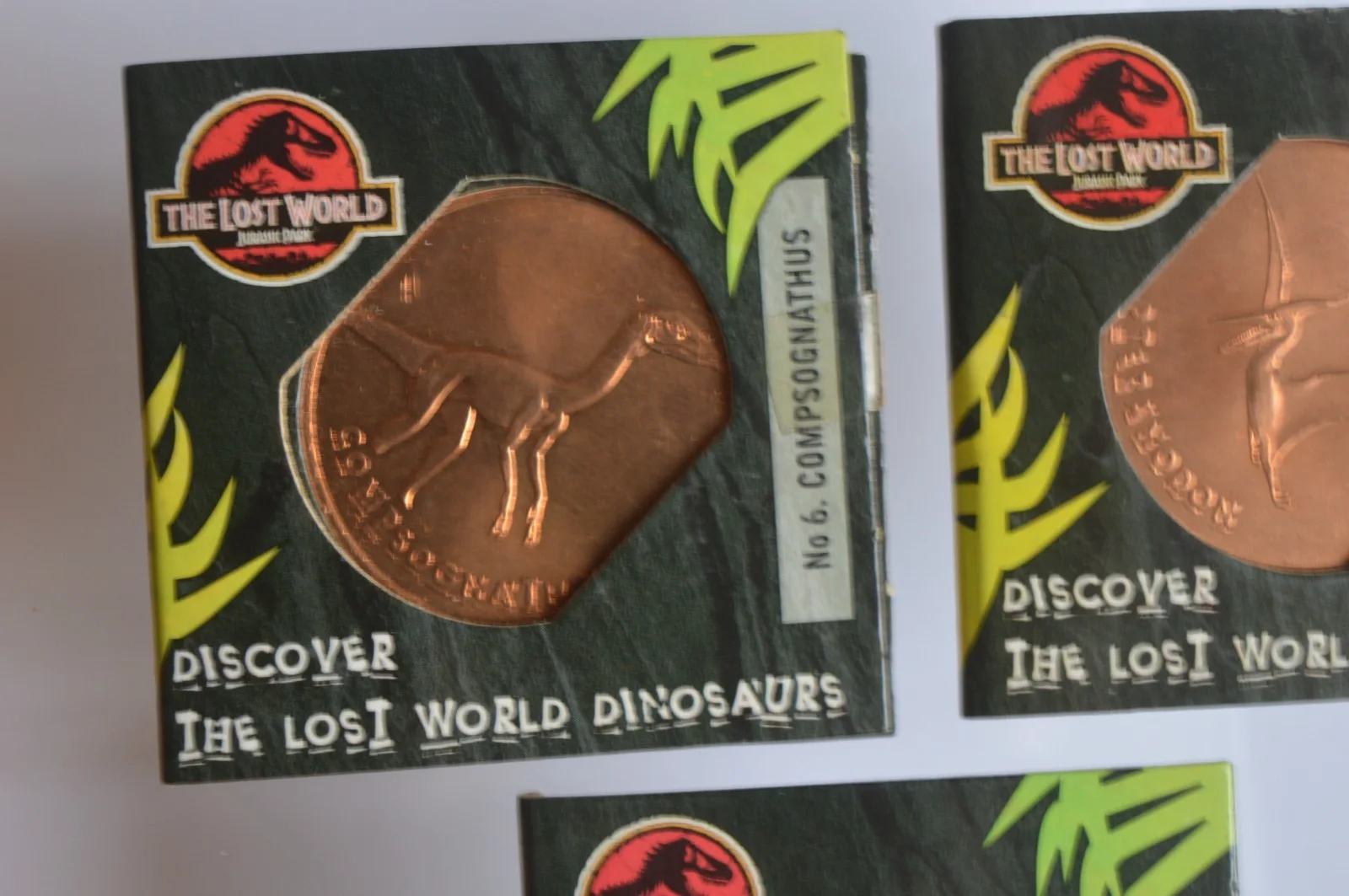 3x The Lost World Jurassic Park Tetley Stegosaurus Compsognathos Pteranodon, изображение 5