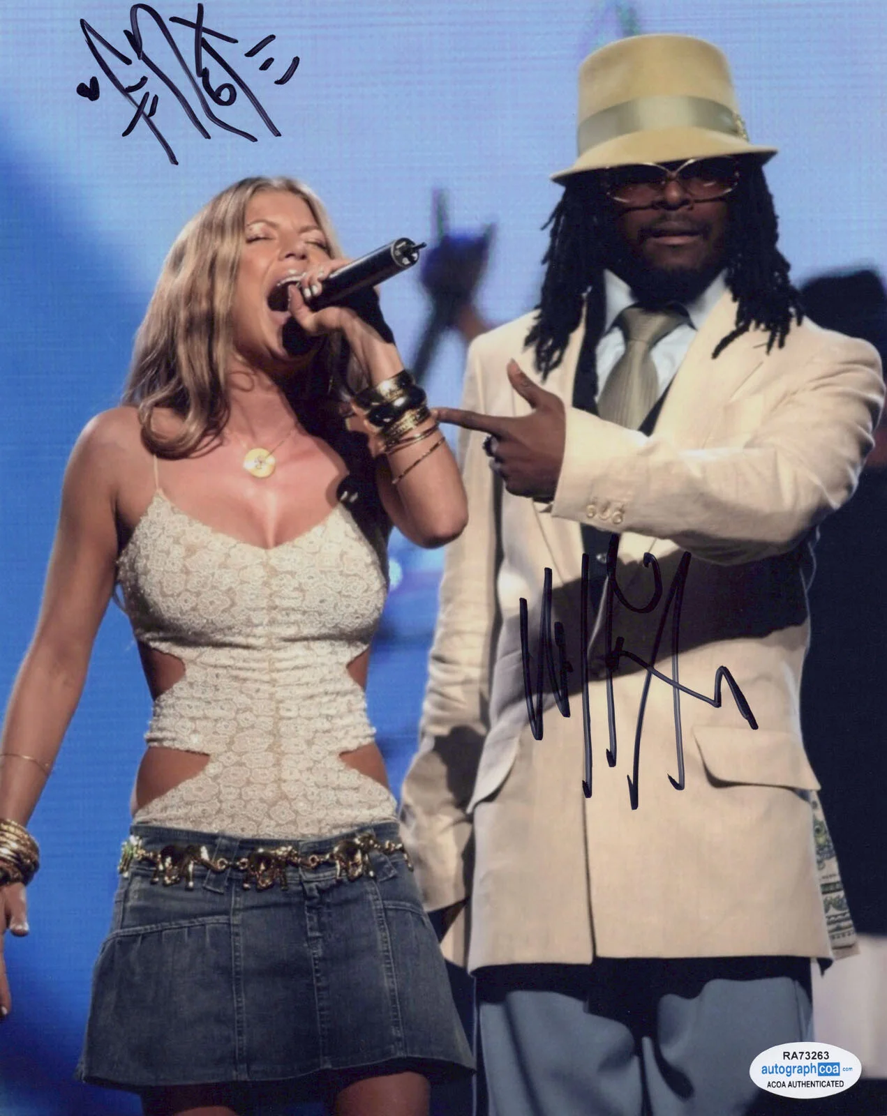 FERGIE, WILL.I.AM — FERGIE & WILL.I.AM signed "BLACK EYED PEAS" 8x10 Photo EXACT PROOF a ACOA COA, image 4