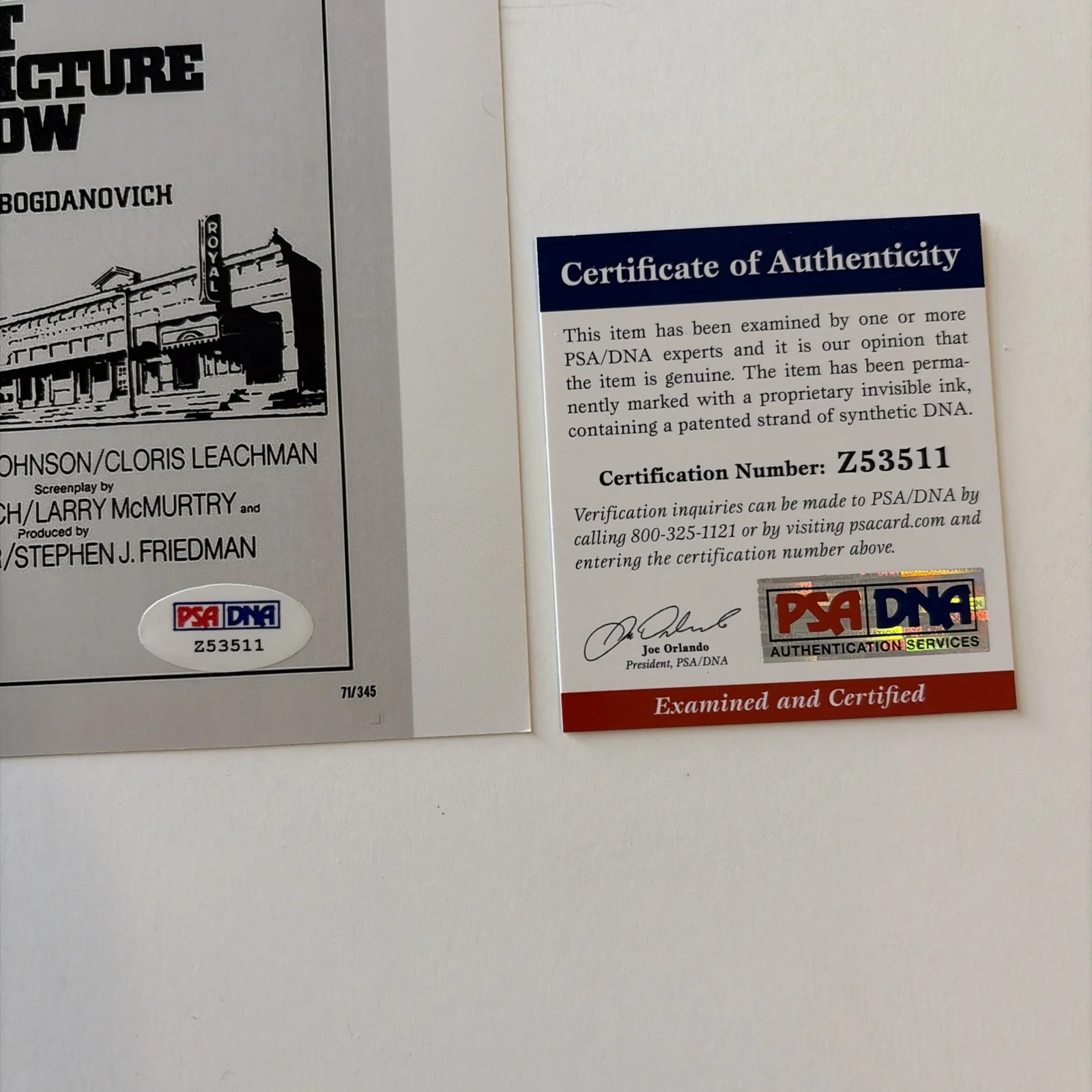 Peter Bogdanovich — Director PETER BOGDANOVICH Signed The Last Picture Show 8x10 Photo PSA DNA, изображение 3