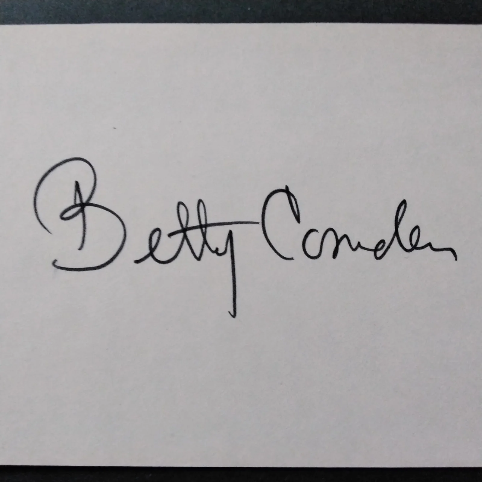 Betty Comden Signed Card Photo 50s Songwriter Movies Our Town Singin in The Rain, изображение 3