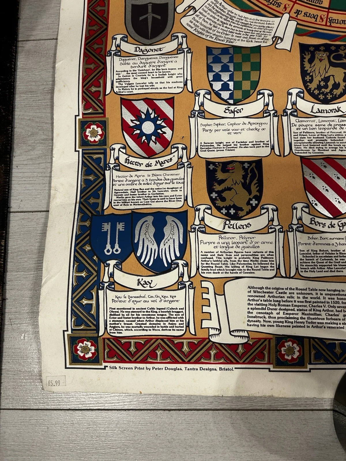 Knights of the Round Table Poster Reproduction Will Screen Print Peter Douglas, image 2