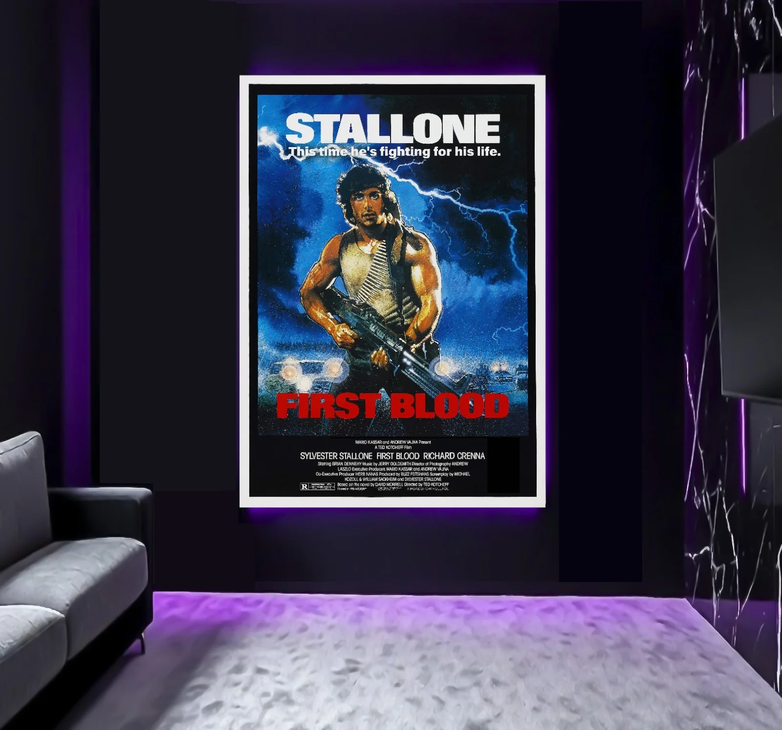 Large A0 A1 A2 First Blood Rambo Part 2 3 II III Stallone Movie Wall Art Poster, изображение 3
