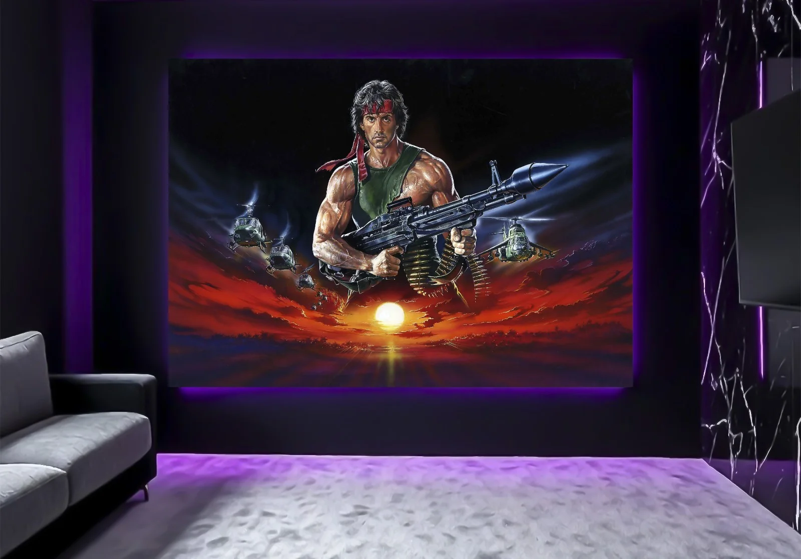 Large A0 A1 A2 First Blood Rambo Part 2 3 II III Stallone Movie Wall Art Poster, изображение 5