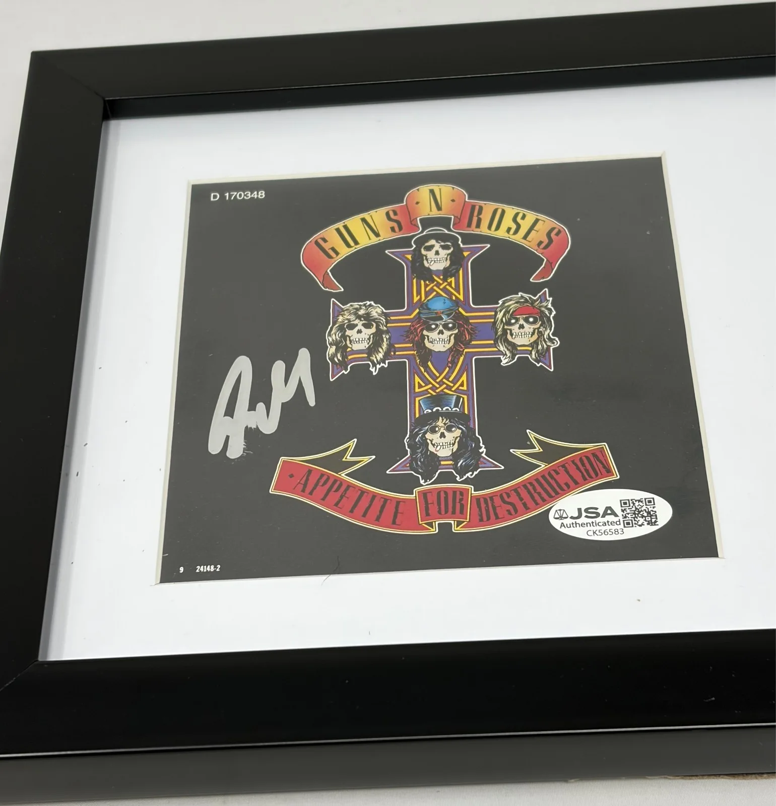 Steven Adler of Guns N Roses signed Appetite For Destruction Framed CD JSA COA, изображение 2