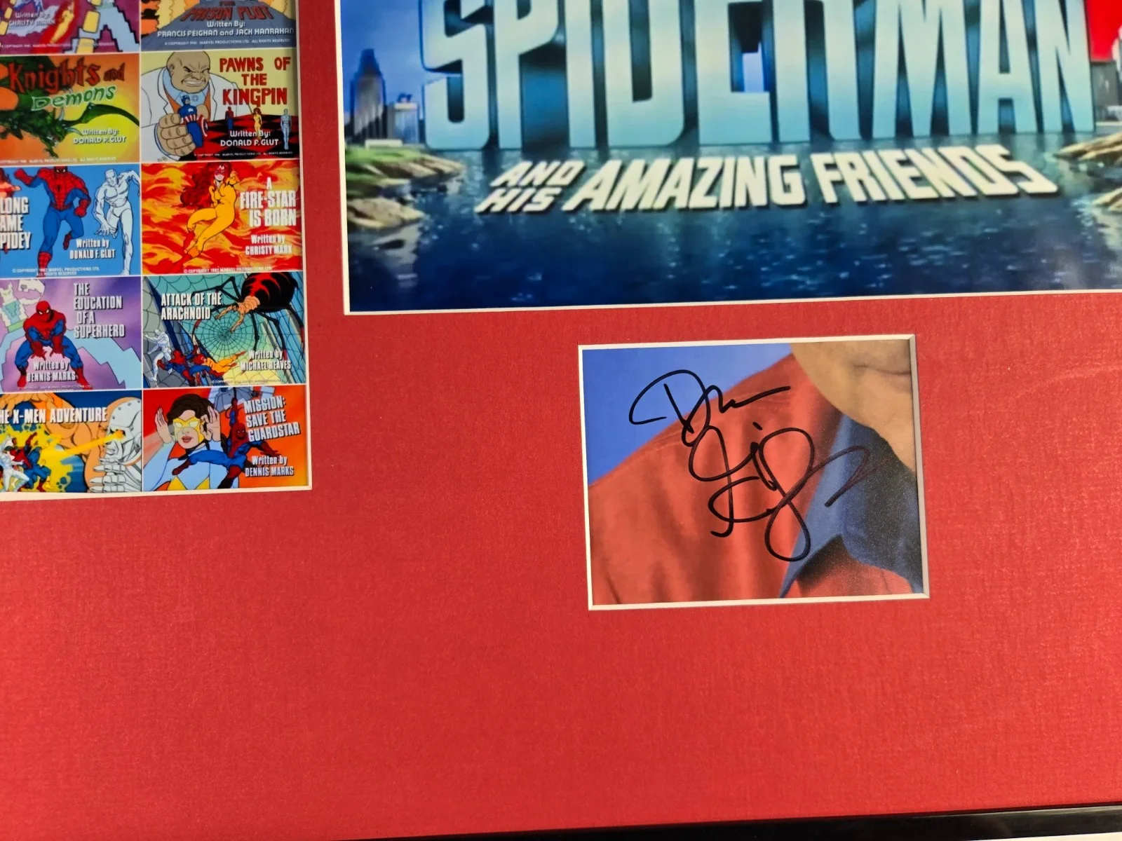 Dan Gilvezan Spider-Man His Amazing Friends SIgned Photo Display 16x20 Framed, image 2