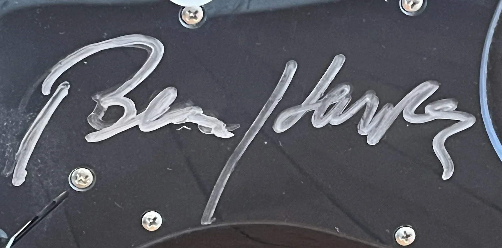 Genuine BEN HARPER Autographed Black Squire Strat Electric Guitar by Fender COA, image 3