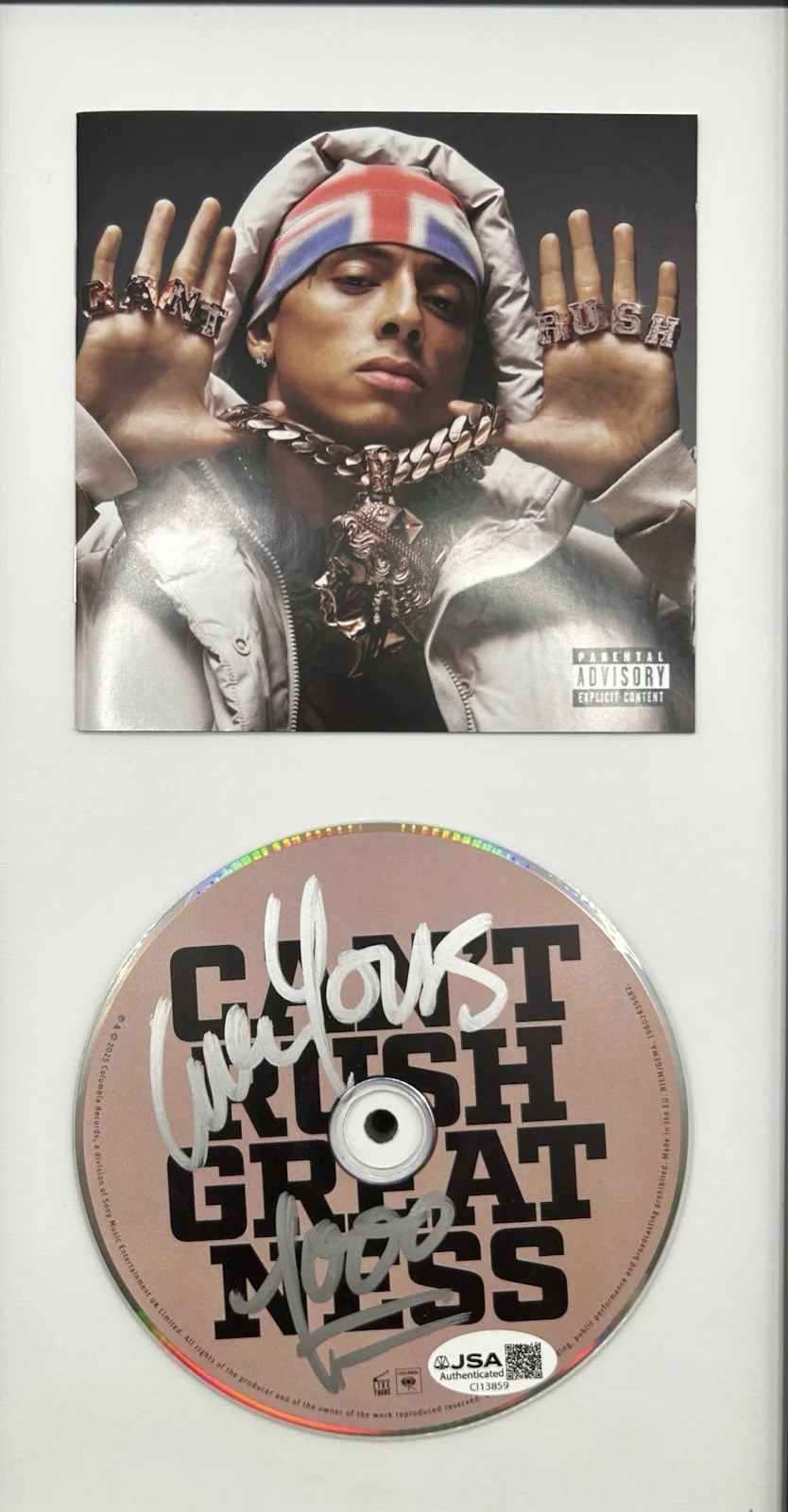 CENTRAL CEE — CENTRAL CEE SIGNED "CAN'T RUSH GREATNESS" CD WITH FRAME RARE UK RAP - JSA COA, image 3