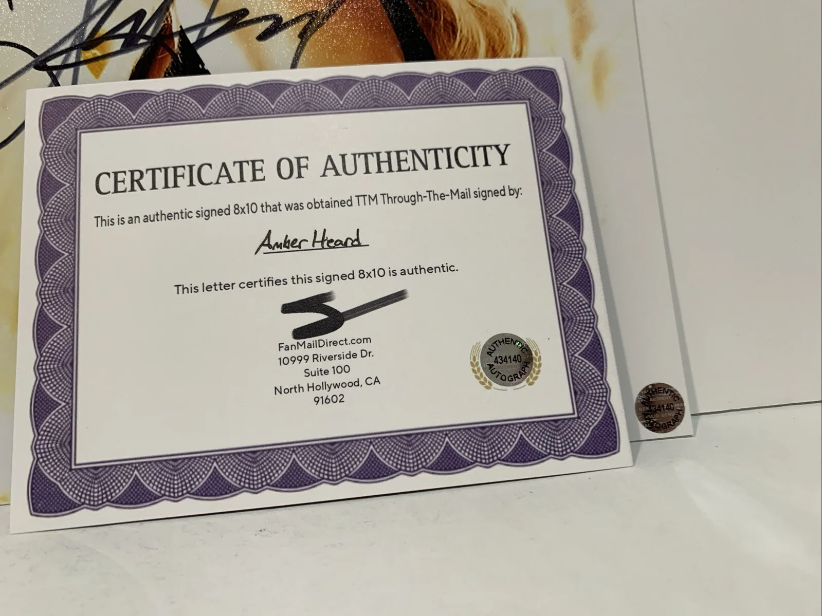 Amber Heard (Actress) Signed Autographed 8x10 glossy photo - AUTO w/COA, изображение 2