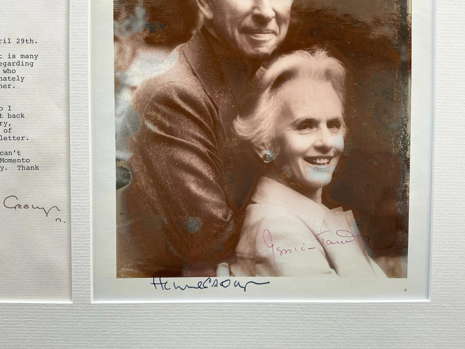 HUME CRONYN & JESSICA TANDY SIGNED TLS AUTOGRAPHED LETTER & PHOTO ACTOR ACTRESS, изображение 3