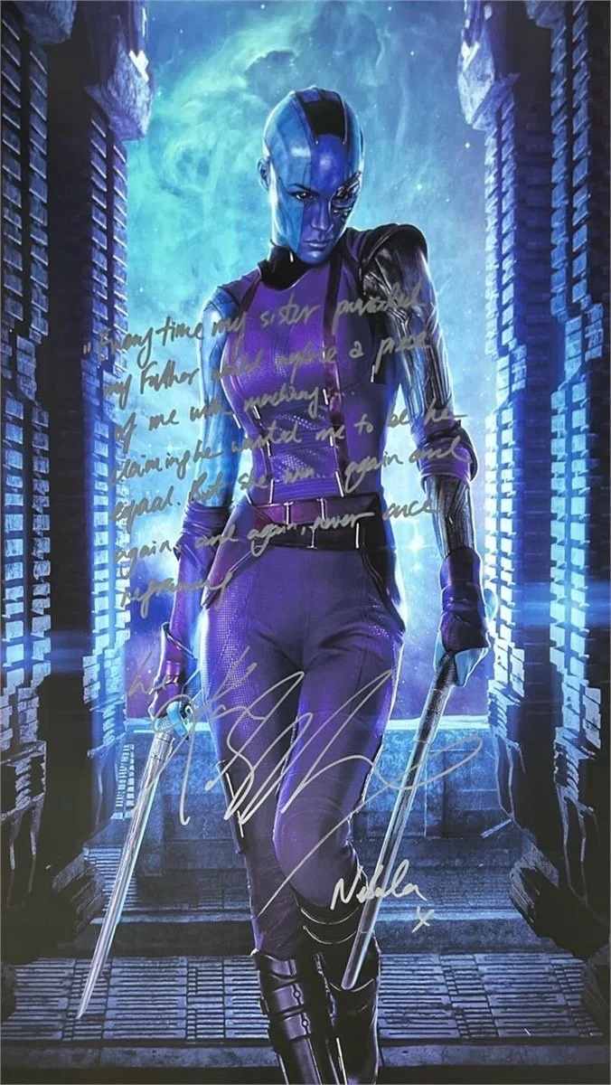 Karen Gillan — Karen Gillan Signed Nebula 17x28 Poster – Guardians Vol. 2 Quote – COA