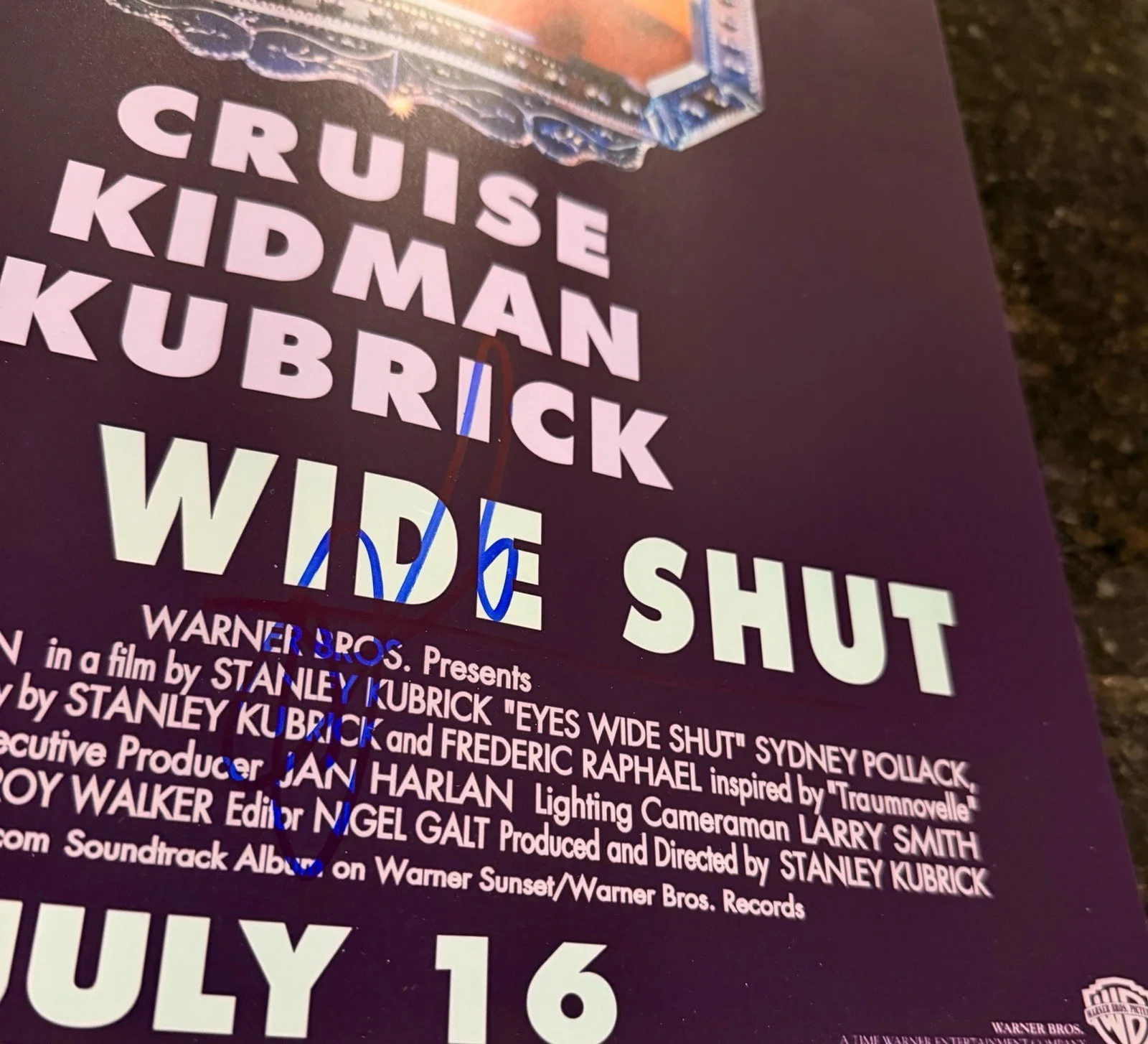 Nicole Kidman Signed Eyes Wide Shut - 12x18 Movie Poster, image 2