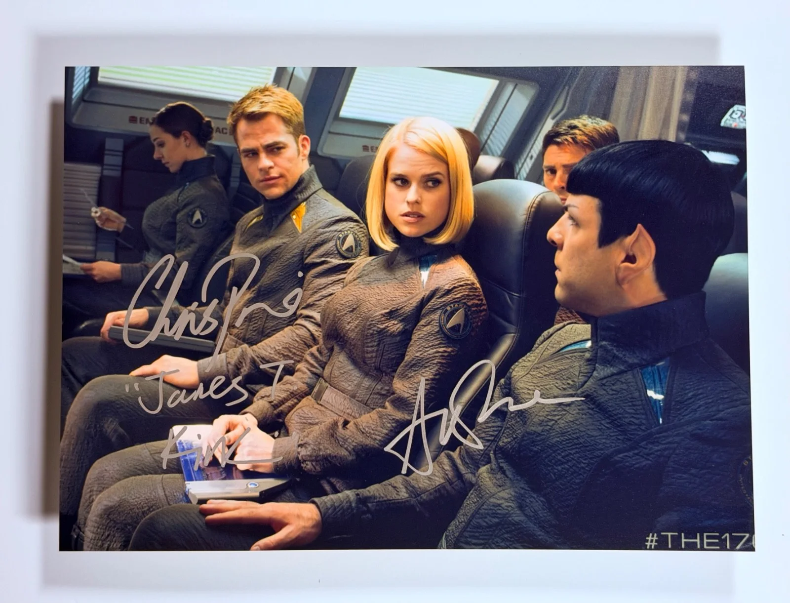 Chris Pine & Alice Eve — Chris Pine & Alice Eve Signed 8x11.5 Star Trek Kirk COA