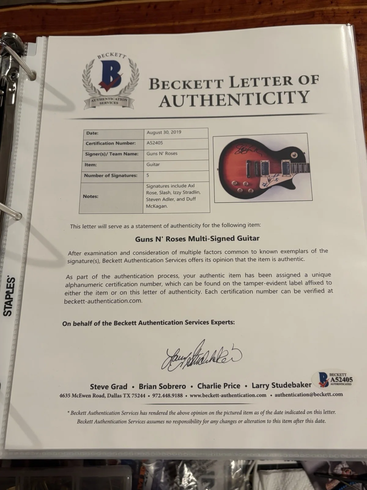Guns N Roses Rare Signed Guitar Original 5 Beckett!!, изображение 4