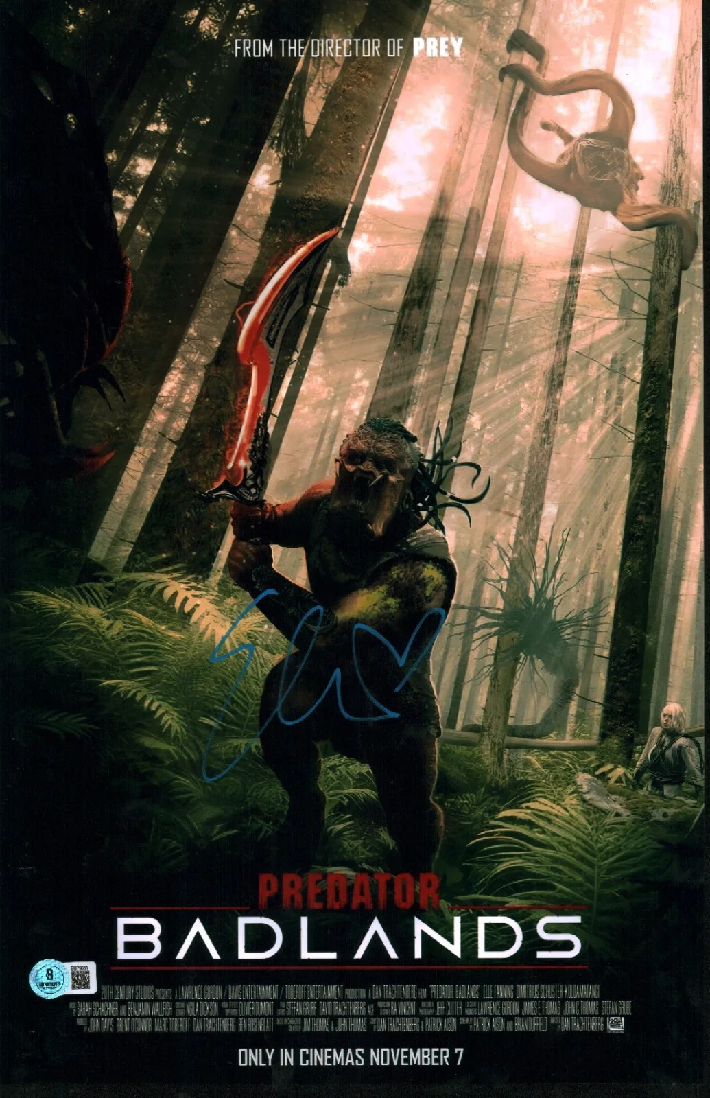 elle fanning — Elle Fanning Signed Autographed Predator Badlands Thia 11x17 Poster BAS COA