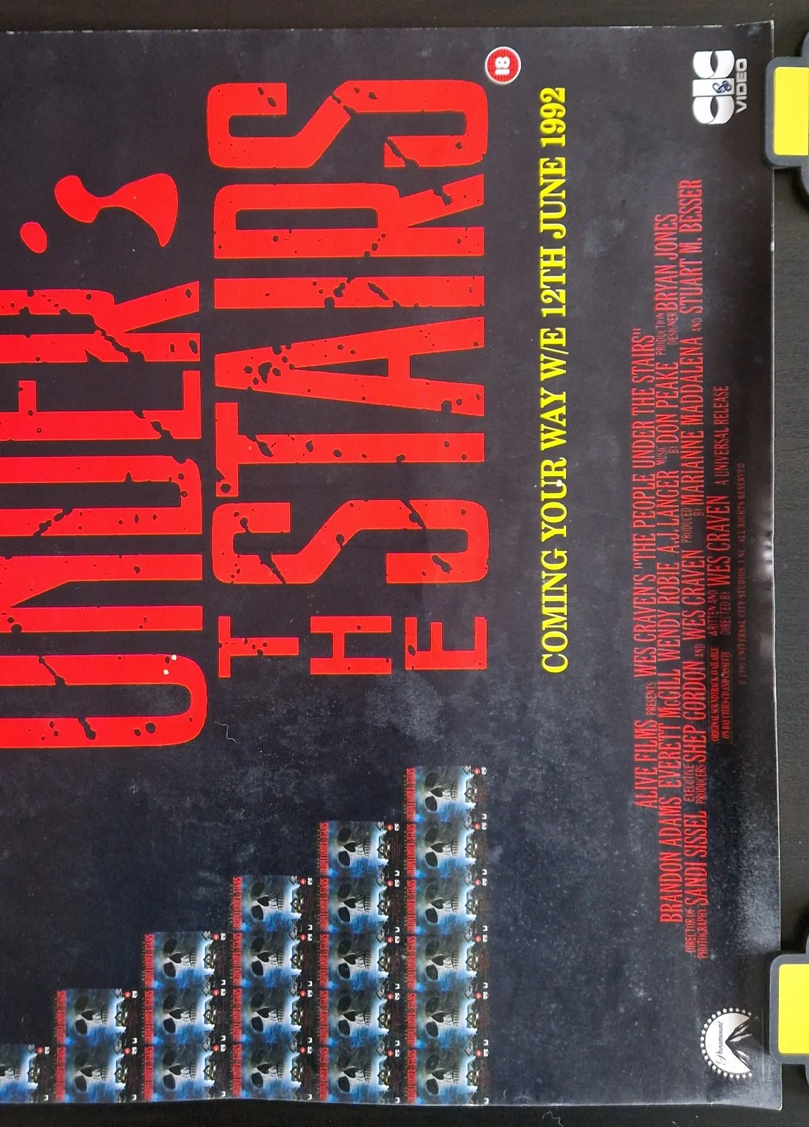The People Under the Stairs 1991 Wes Craven VHS Video Store Promo Poster – A2, изображение 3